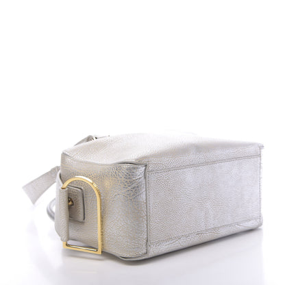 Delvaux Metallic Crispy Calfskin Cool Box Satchel Antique Silver 5 of 10