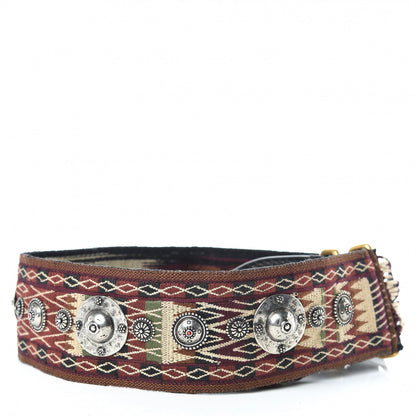 Christian Dior Canvas Embroidered Studded Bohemian Fringe Shoulder Strap Black Multicolor 2 of 4