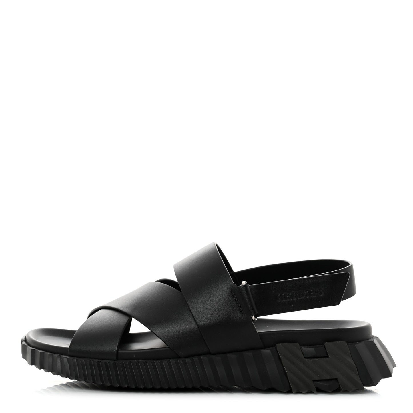 Calfskin Goatskin Mens Electric Sandals 43 Black