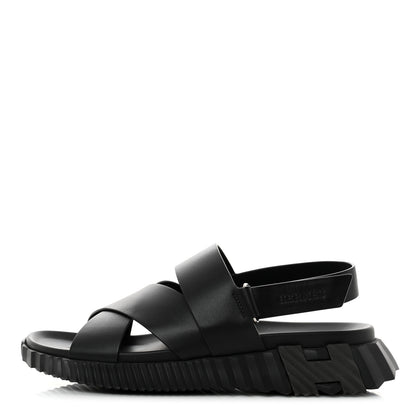 Hermes Calfskin Goatskin Mens Electric Sandals 43 Black 1 of 9