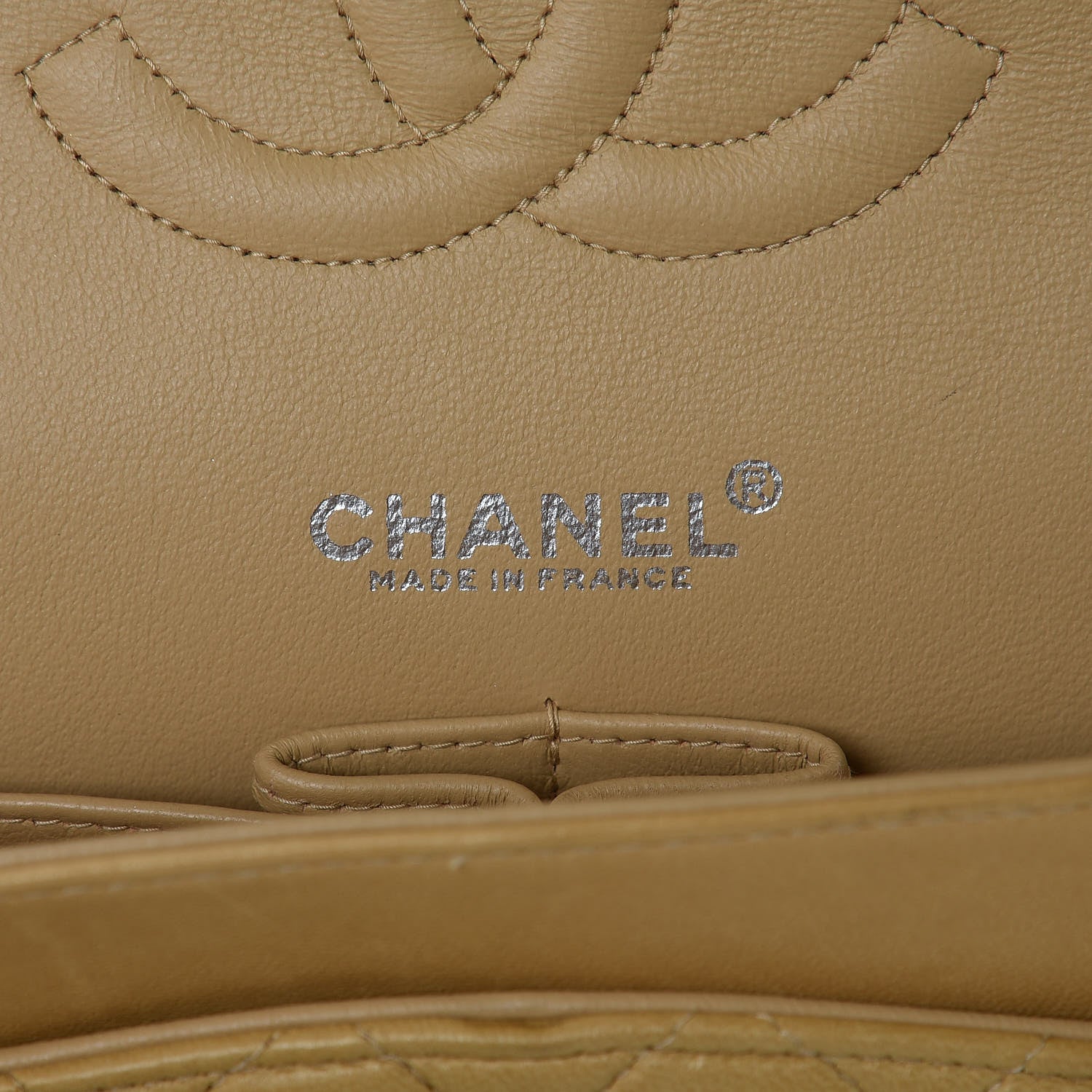 Chanel Lambskin Quilted Medium Double Flap Beige 6 of 20