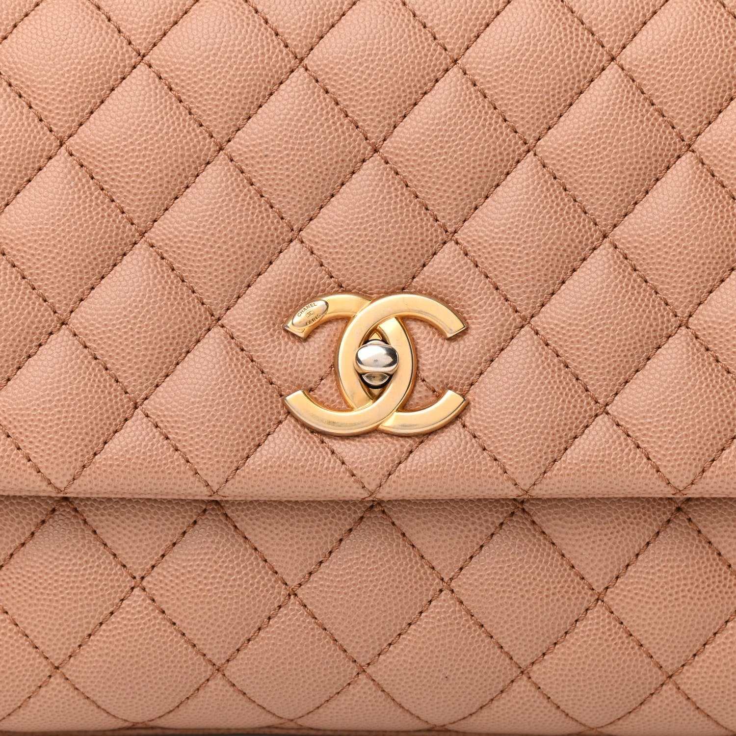 Chanel Caviar Lizard Embossed Quilted Small Coco Handle Flap Beige 8 of 12