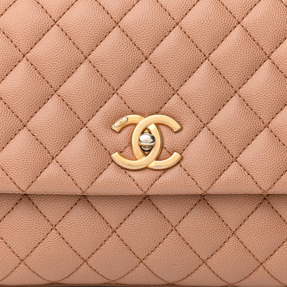 Chanel Caviar Lizard Embossed Quilted Small Coco Handle Flap Beige 8 of 12