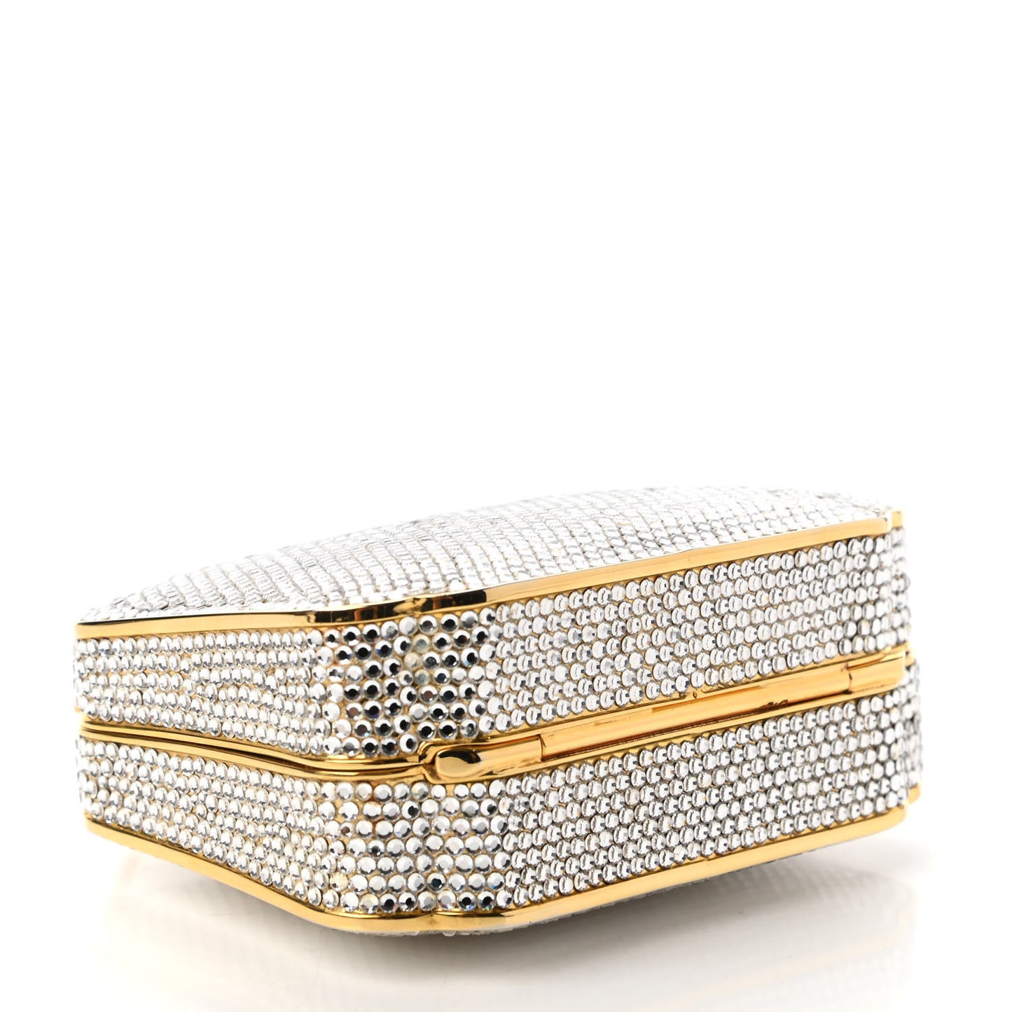 Swarovski Crystal Minaudiere Clutch Gold Silver