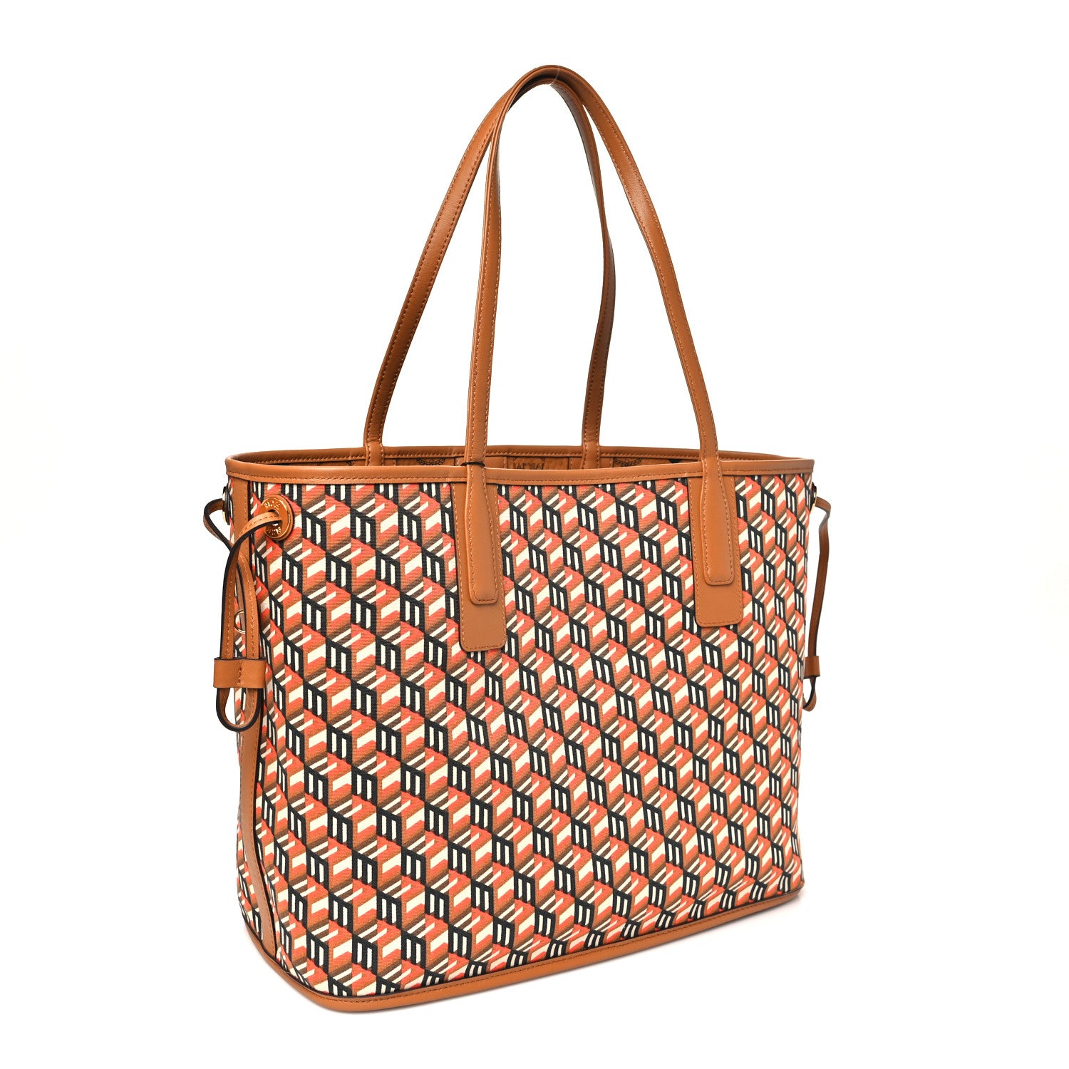 MCM Visetos Medium Liz Reversible Shopper Tote Cognac 1839338