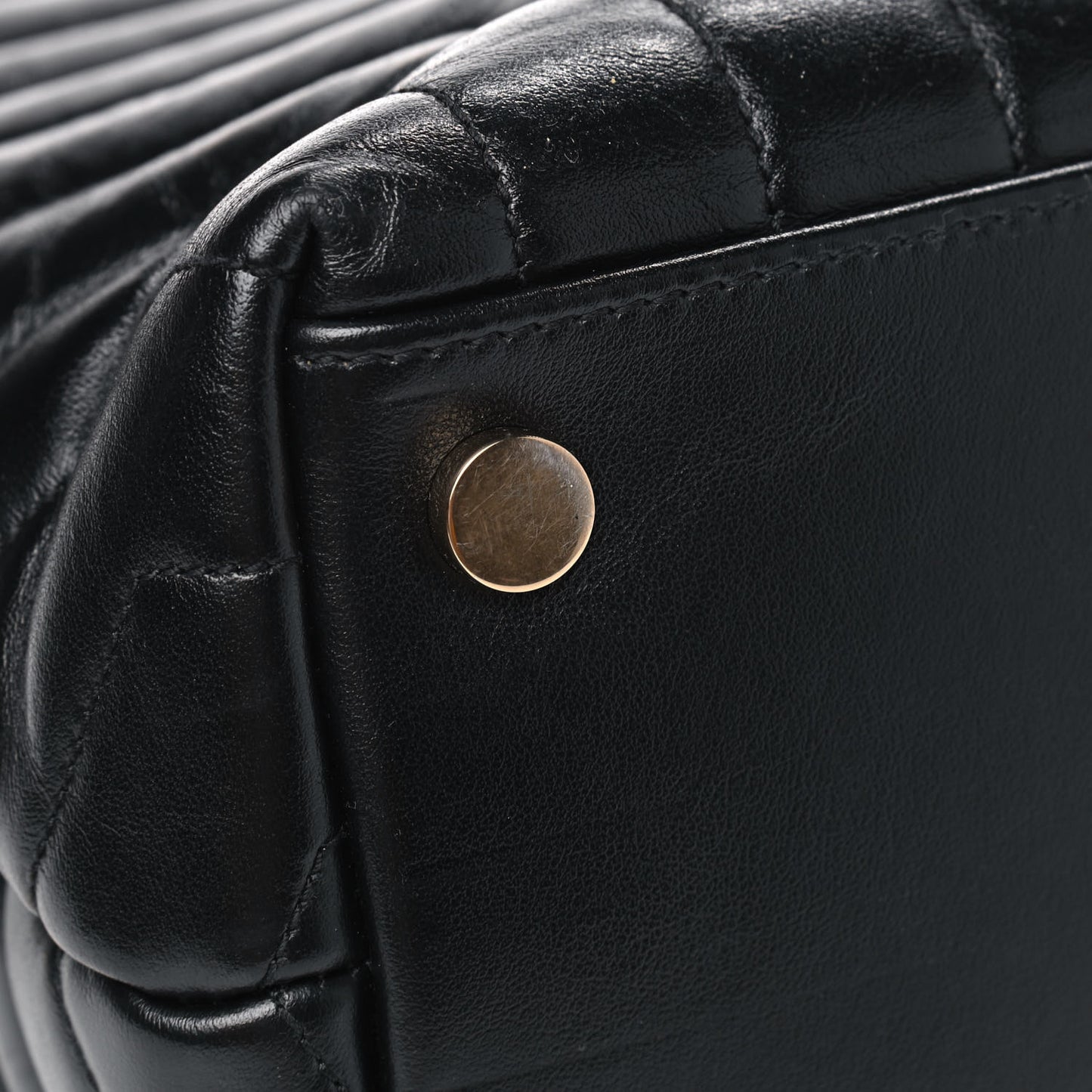 Calfskin Y Quilted Monogram Large Loulou Chain Satchel Black