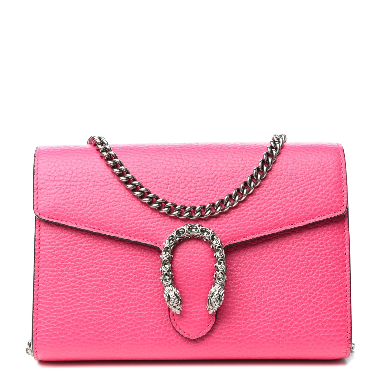 Gucci Dollar Calfskin Crystal Mini Dionysus Chain Wallet Box Pink 1 of 9