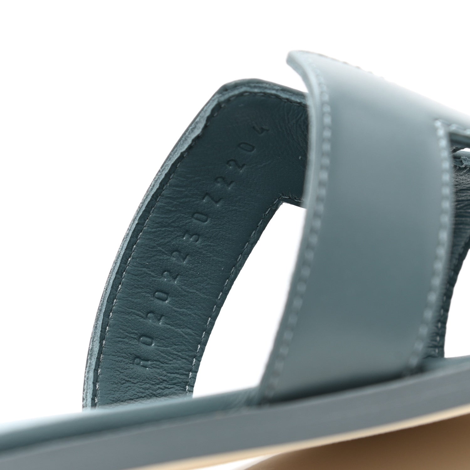 Hermes Box Calfskin Oran Sandals 36 Bleu Pinede 8 of 9