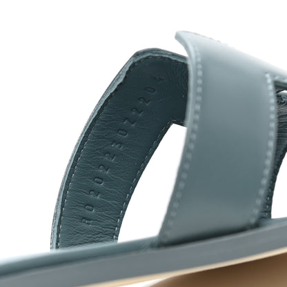 Hermes Box Calfskin Oran Sandals 36 Bleu Pinede 8 of 9