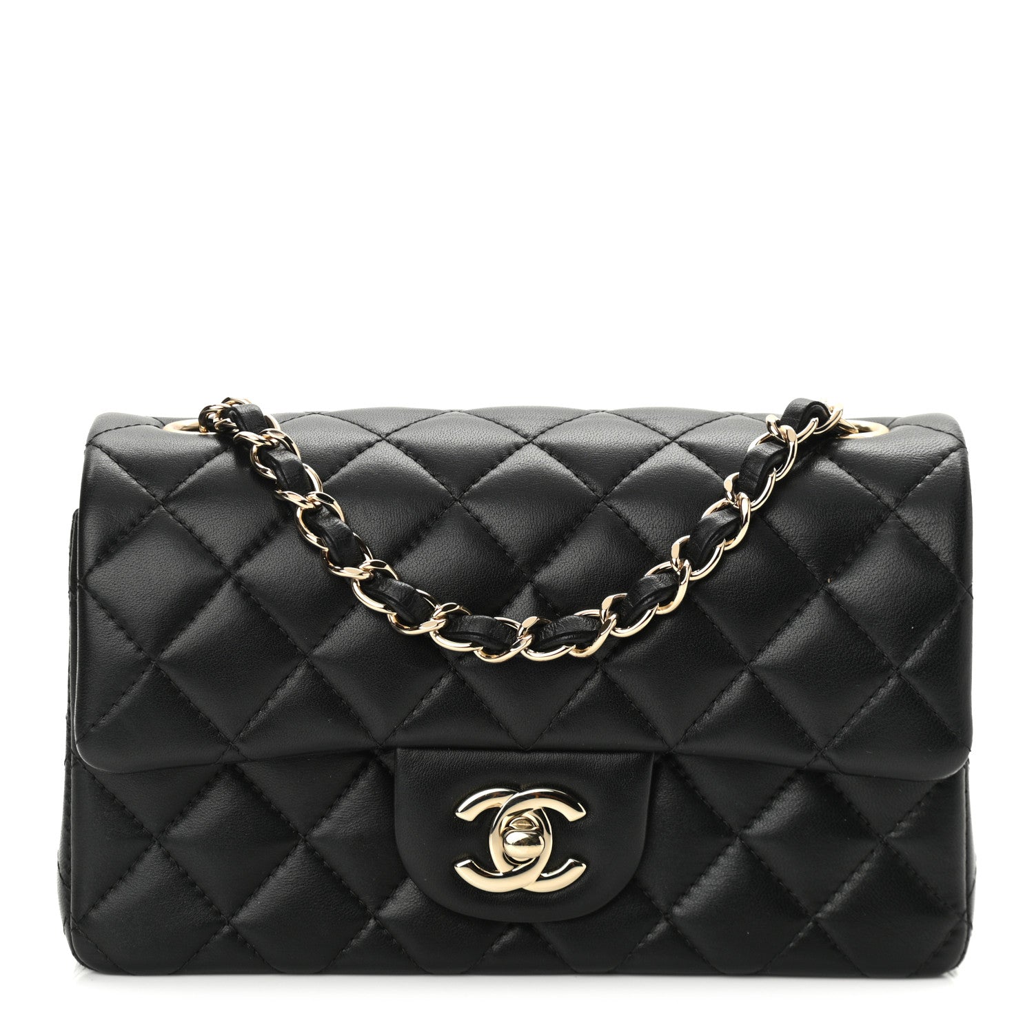 Chanel Lambskin Quilted Mini Rectangular Flap Black 1 of 12