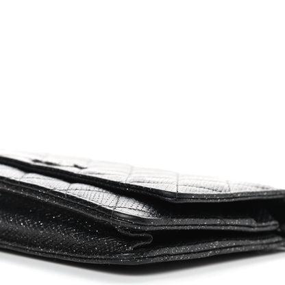 Chanel Glitter Calfskin Quilted Wallet on Chain WOC Black Silver 10 of 10