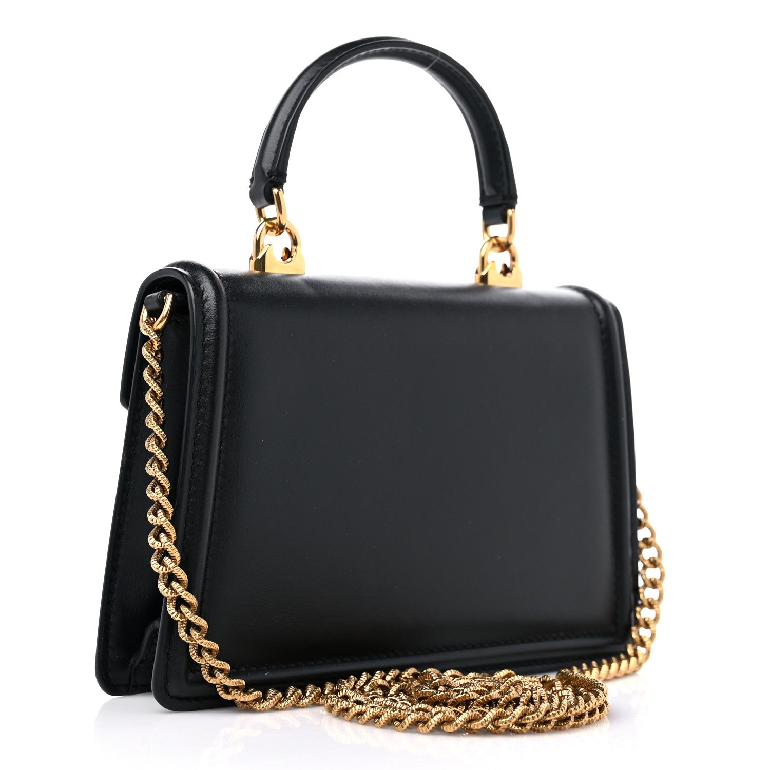 Dolce & Gabbana Smooth Calfskin Small Devotion Envelope Top Handle Bag Black 3 of 11