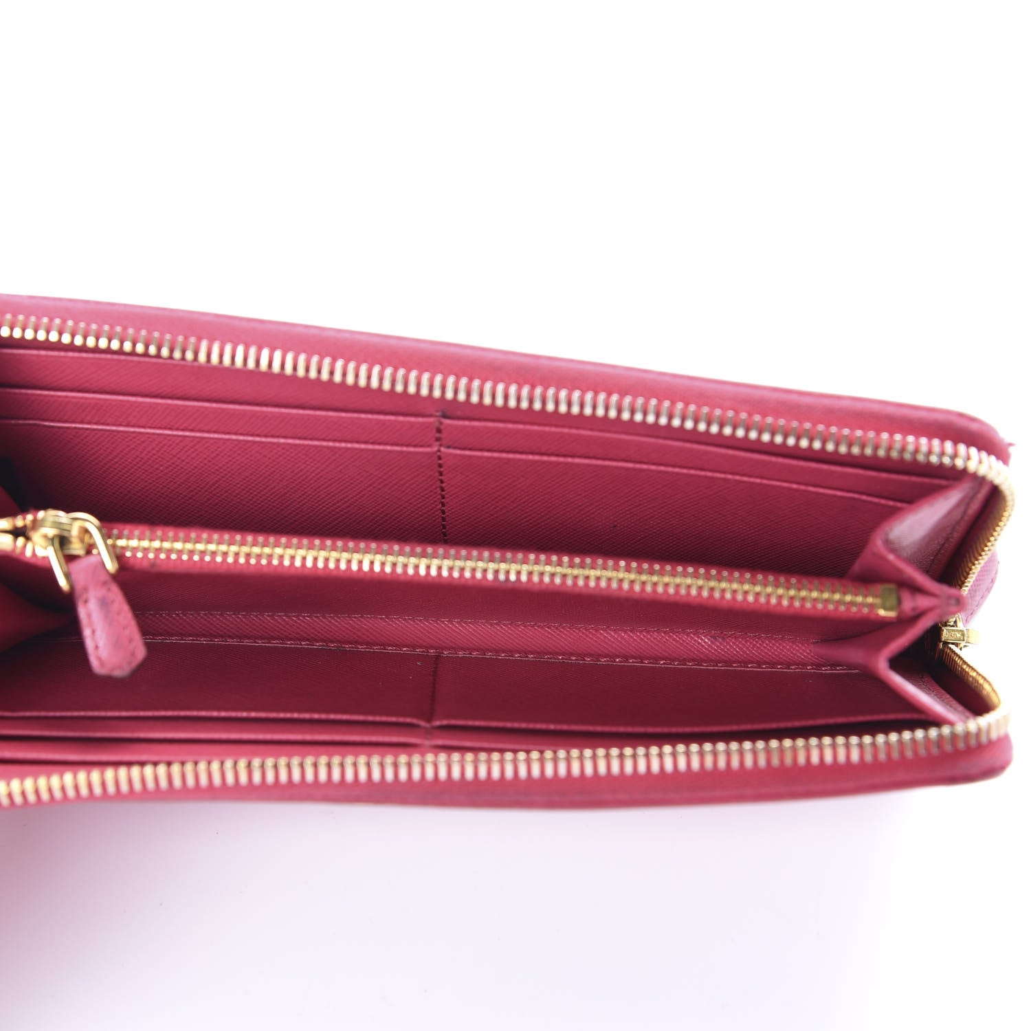 Prada Saffiano Zip Around Wallet Ibisco 5 of 10