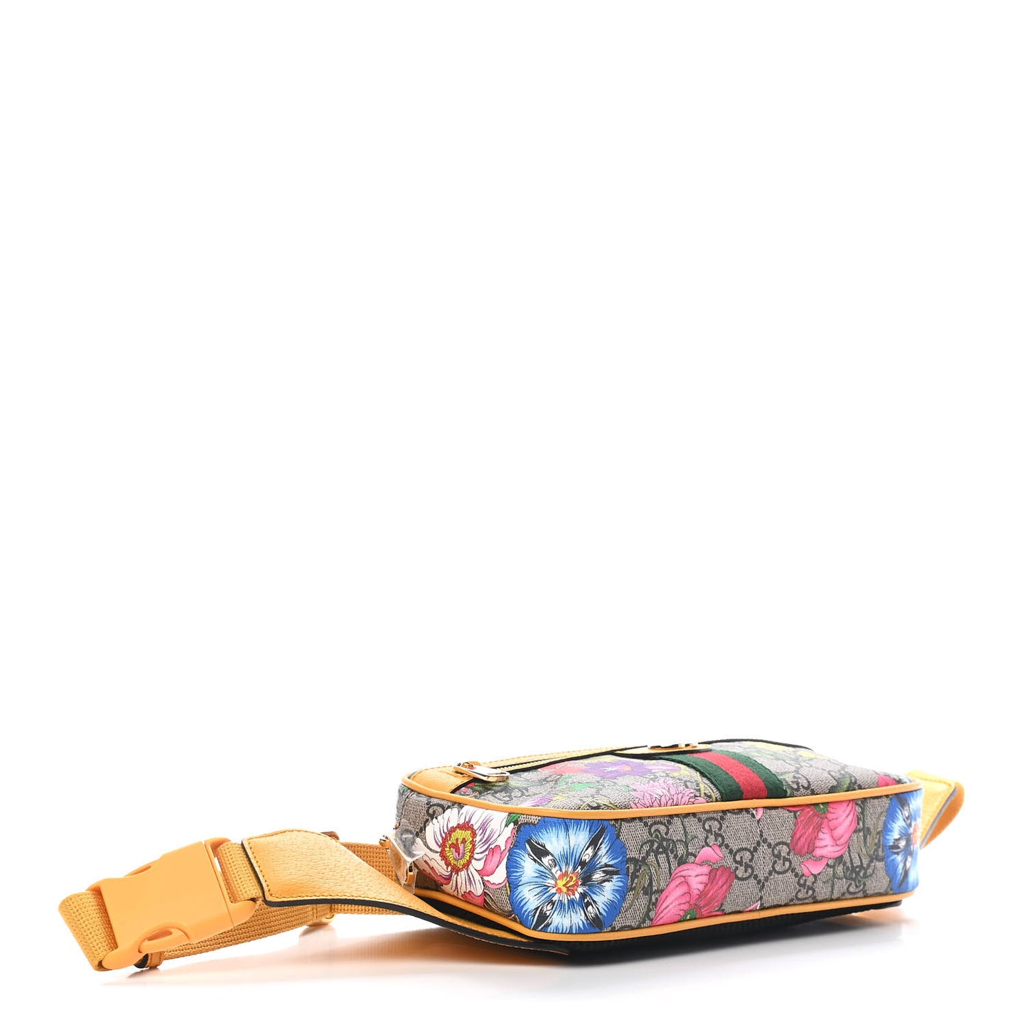 GG Supreme Monogram Flora Medium Ophidia Belt Bag Beige Multicolor Crop
