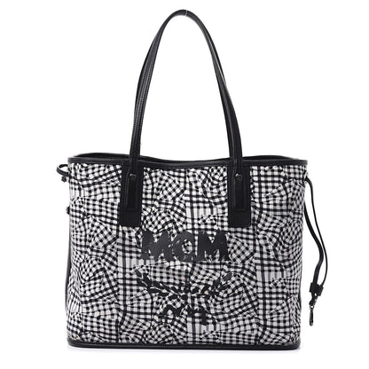 MCM Visetos Medium Liz Reversible Shopper Tote Black 3 of 21