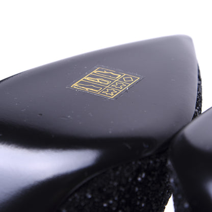 Saint Laurent Glitter Era Pumps 39.5 Black Silver 16 of 17