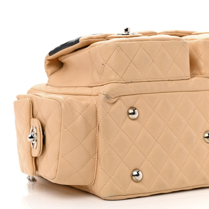 Chanel Calfskin Quilted Large Cambon Multipocket Reporter Beige Black 9 of 12