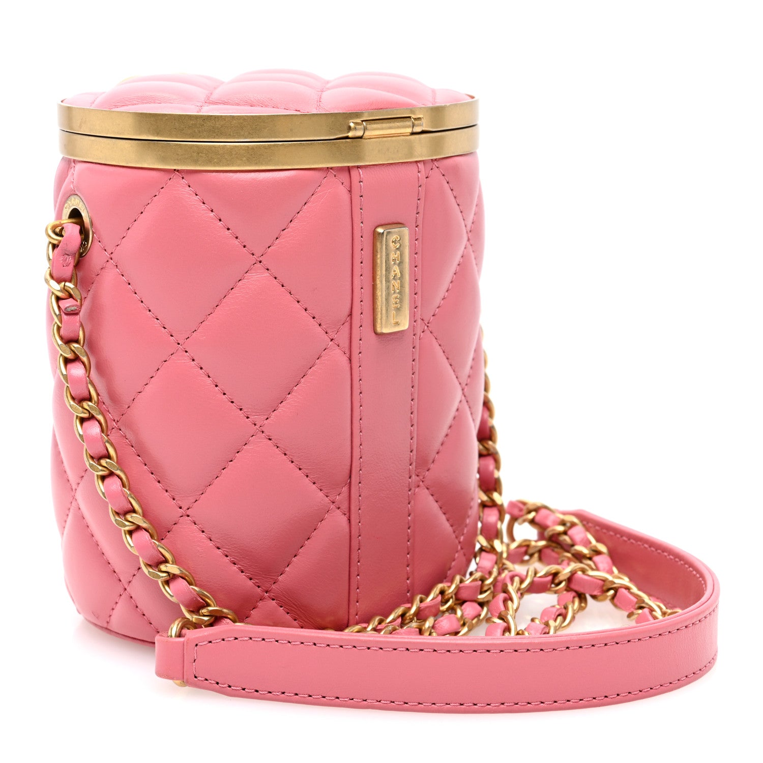 Chanel Lambskin Quilted Mini Crown Box Bag Pink 3 of 11