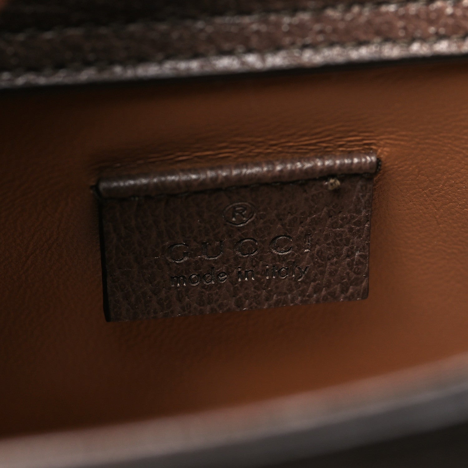 Gucci Monogram Jumbo GG Textured Dollar Calfskin Mini Diana Tote Bag Camel Ebony New Acero 6 of 10