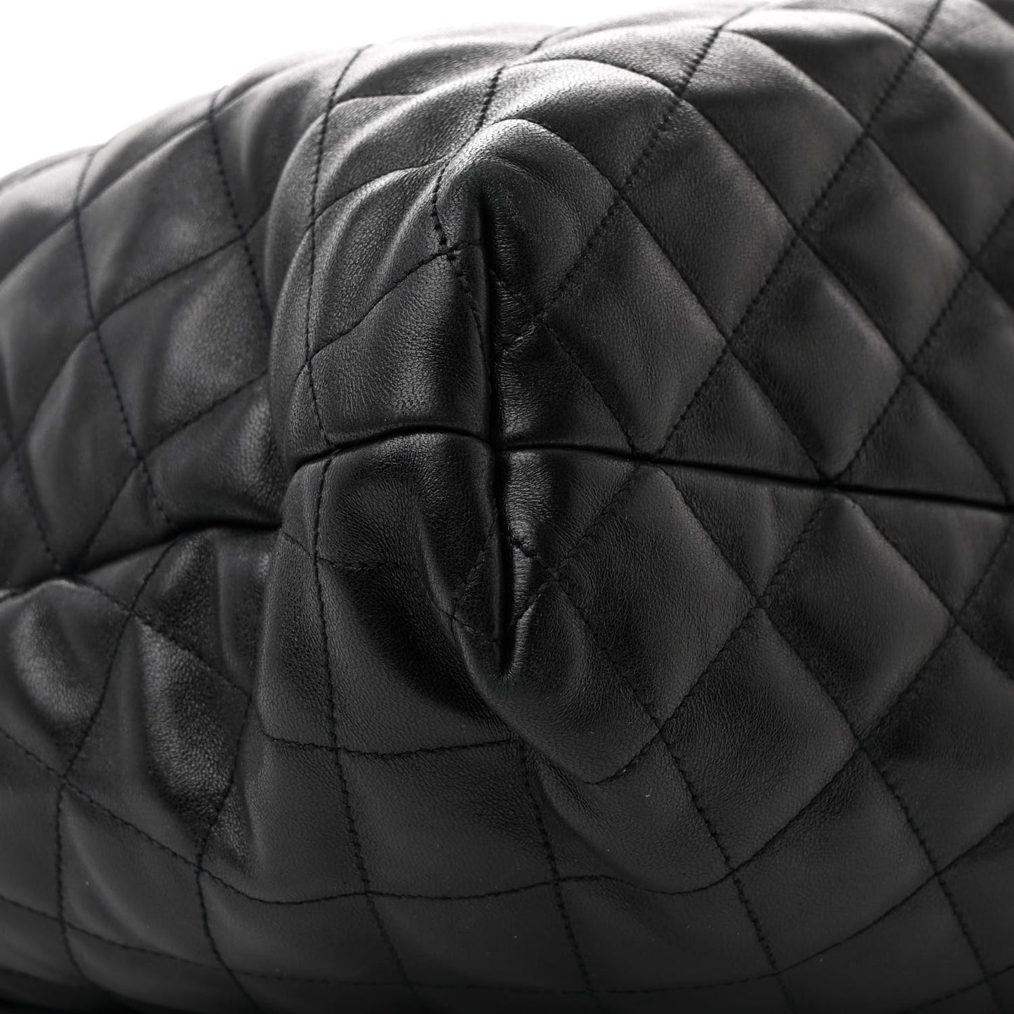 Lambskin Quilted Maxi Icare Shopping Tote Black