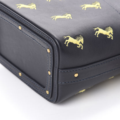 Chloe Smooth Calfskin Little Horses Embroidered Mini Roy Bucket Bag Full Blue 9 of 9