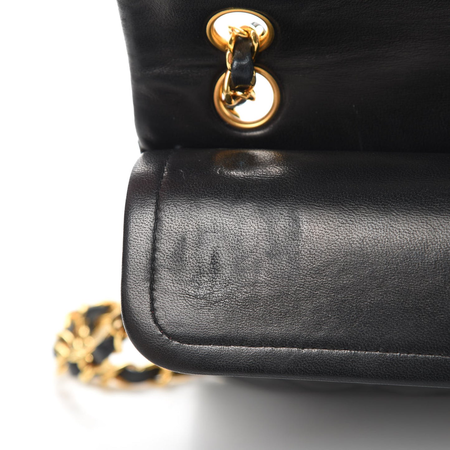 Lambskin Quilted Small Double Flap Black