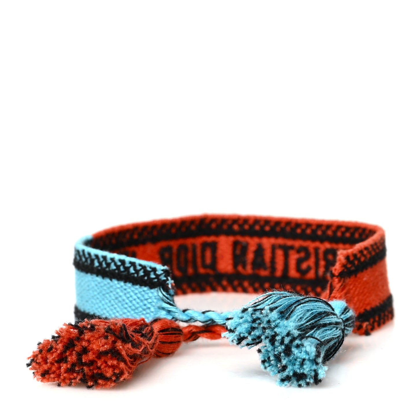 Woven Cotton J'Adior Friendship Bracelet Orange Blue