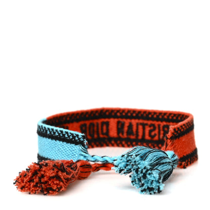 Christian Dior Woven Cotton J'Adior Friendship Bracelet Orange Blue 3 of 3