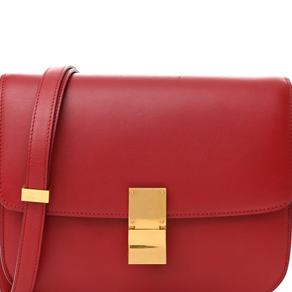 Celine Box Calfskin Medium Classic Box Flap Bag Red 8 of 12