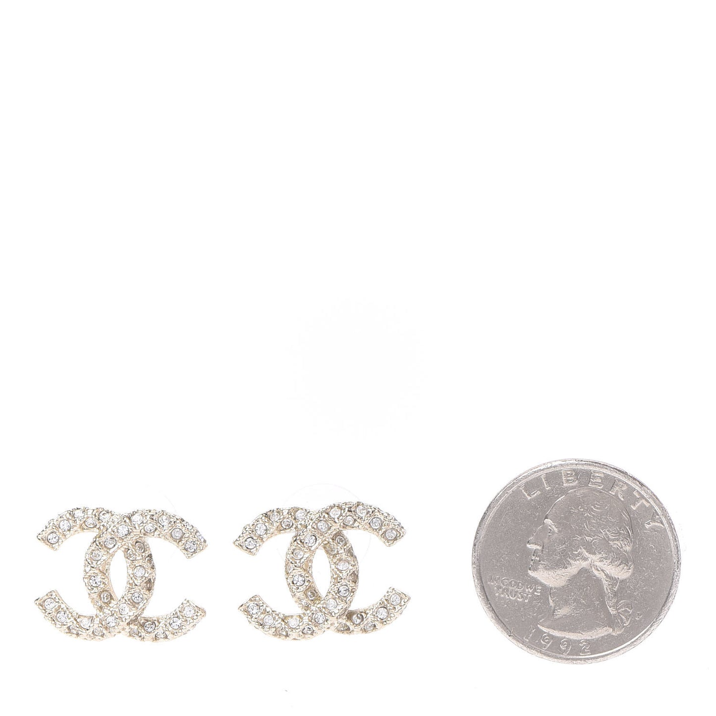 Crystal CC Earrings Gold