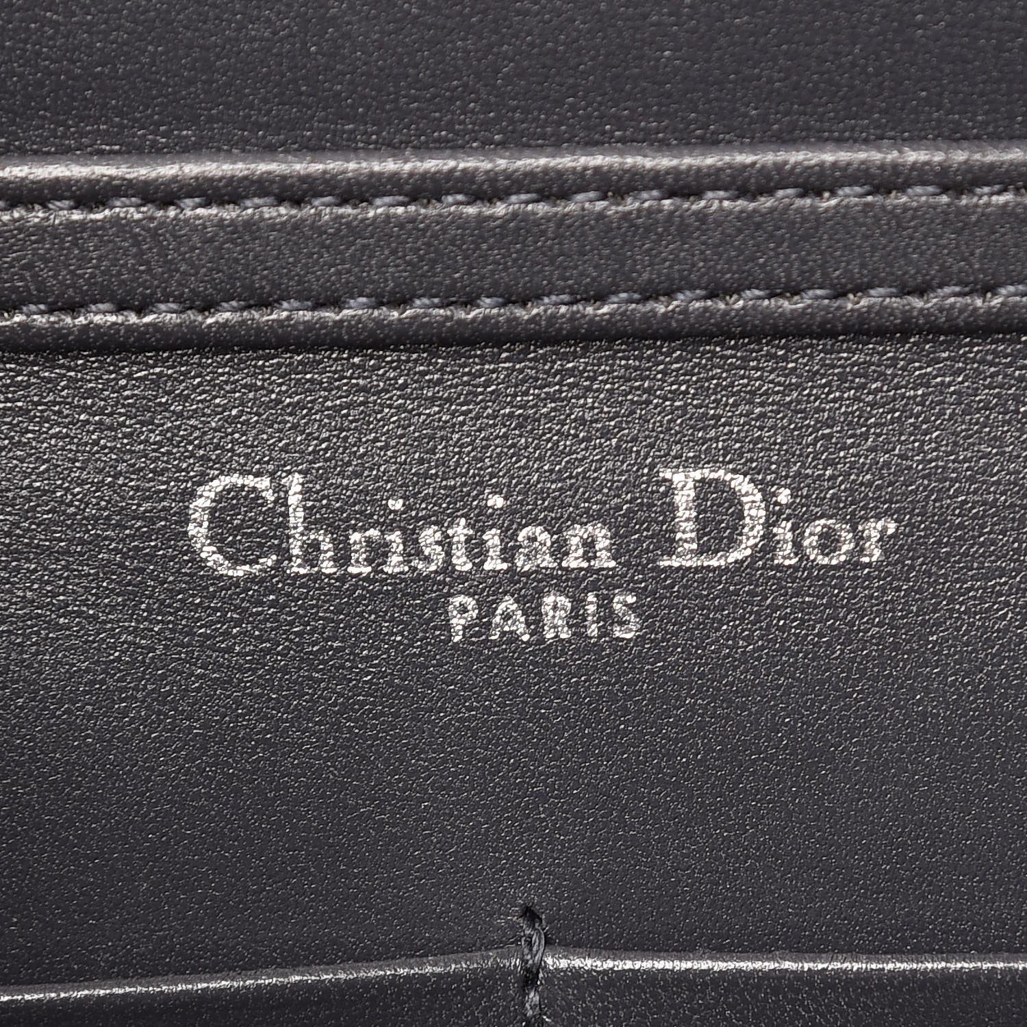 Christian Dior Metallic Patent Micro-Cannage Diorama Wallet on Chain Pouch Silver 6 of 8