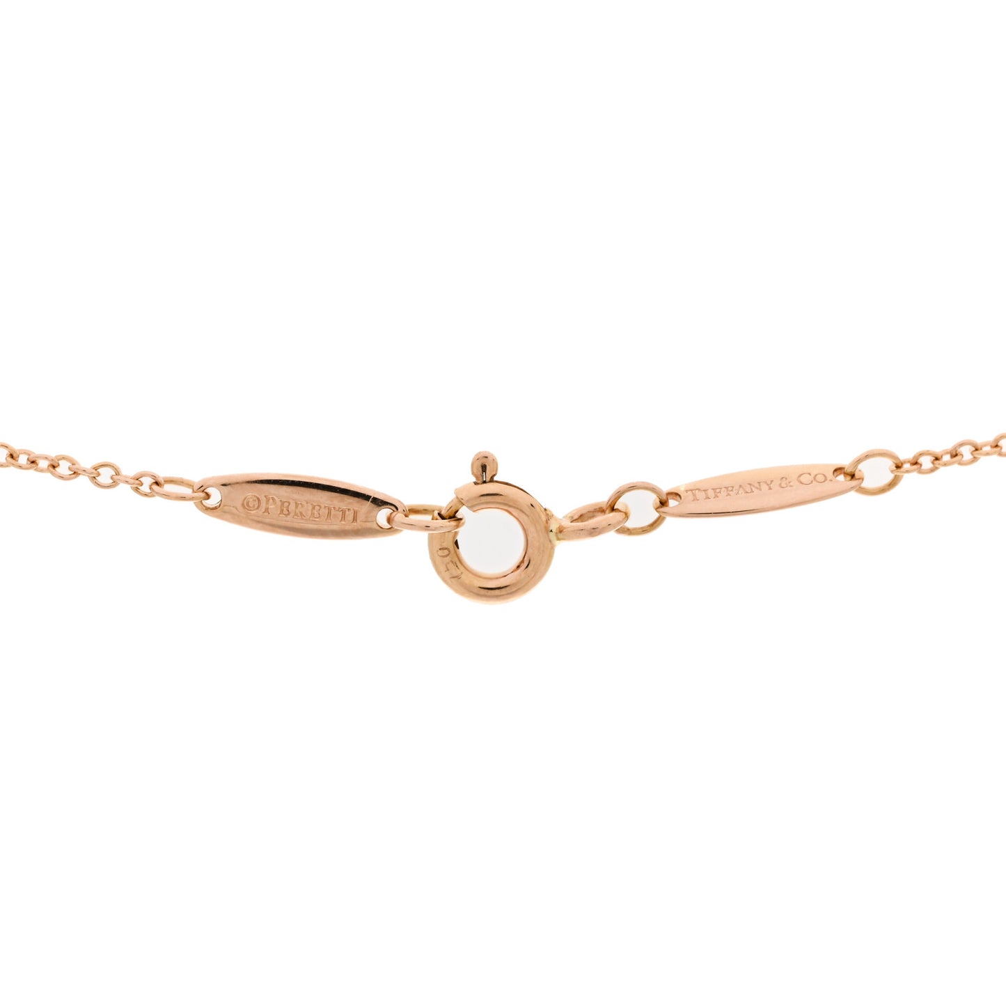 18K Rose Gold Diamond .25ct Elsa Peretti Diamonds by the Yard Pendant Necklace