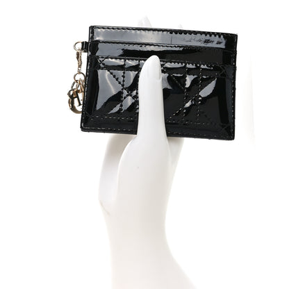 Christian Dior Patent Cannage Lady Dior Card Holder Black 2 of 7