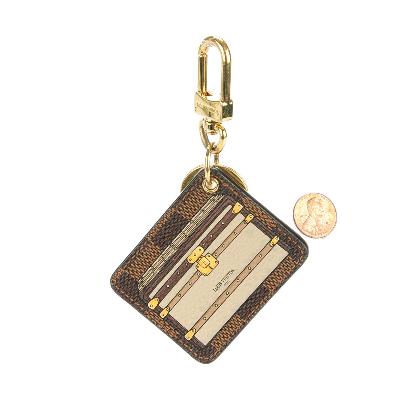 Damier Ebene Trunks and Locks Bag Charm