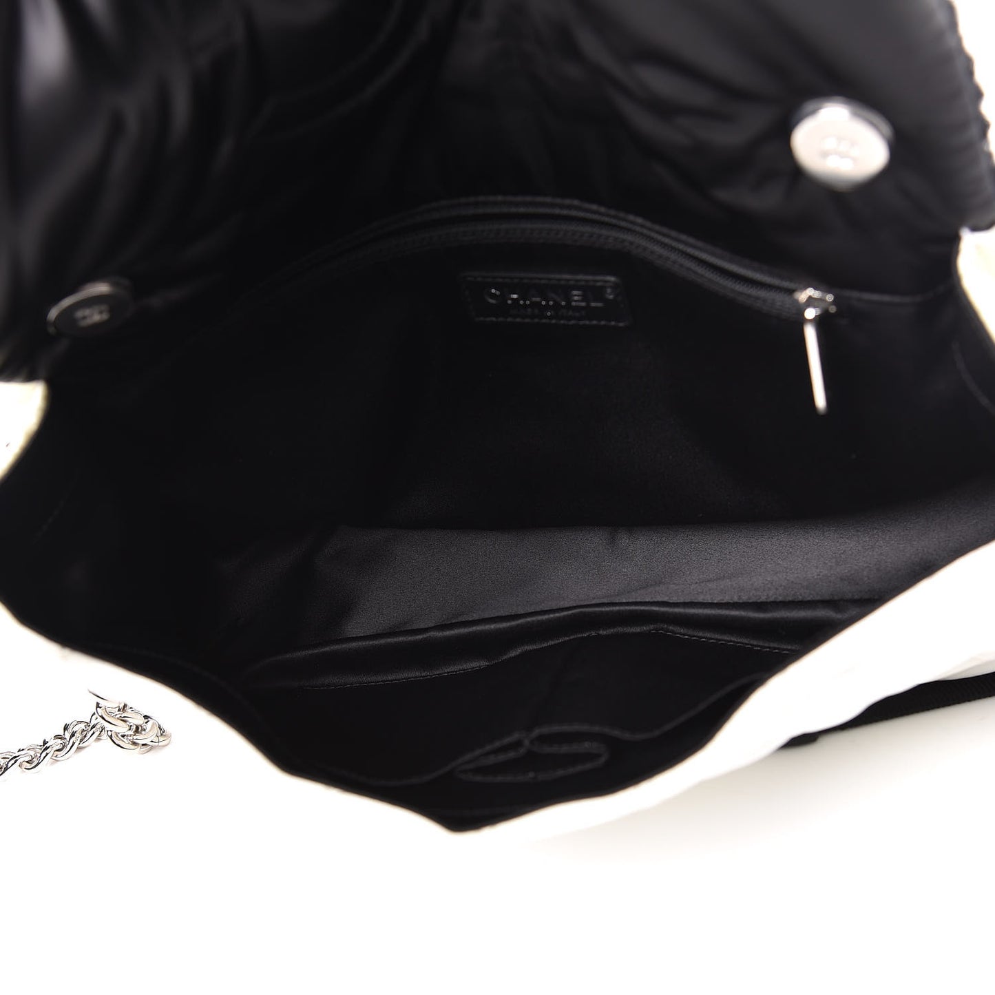 Tweed Nylon Quilted Astronaut Essentials Flap Black White