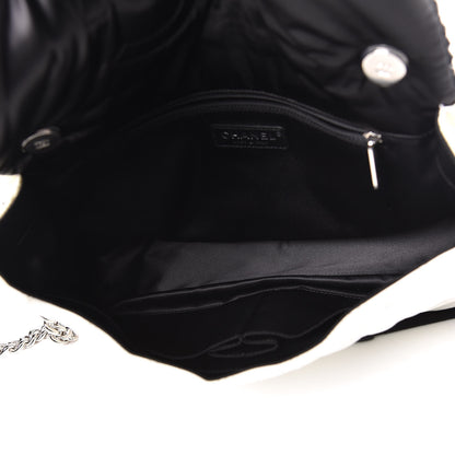 Chanel Tweed Nylon Quilted Astronaut Essentials Flap Black White 5 of 20