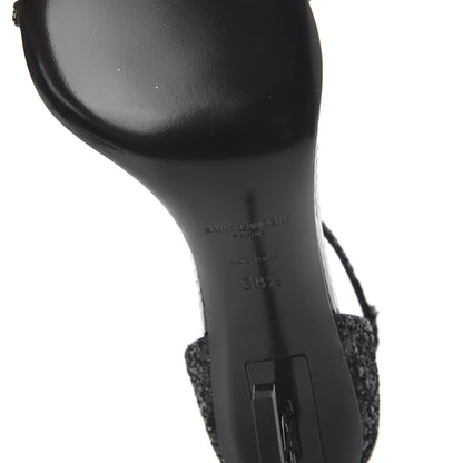 Saint Laurent Glitter Opyum 85 Sandals 38.5 Black 6 of 10