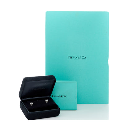 Tiffany Platinum Diamond 2.00ctw Solitaire Earrings 2 of 5