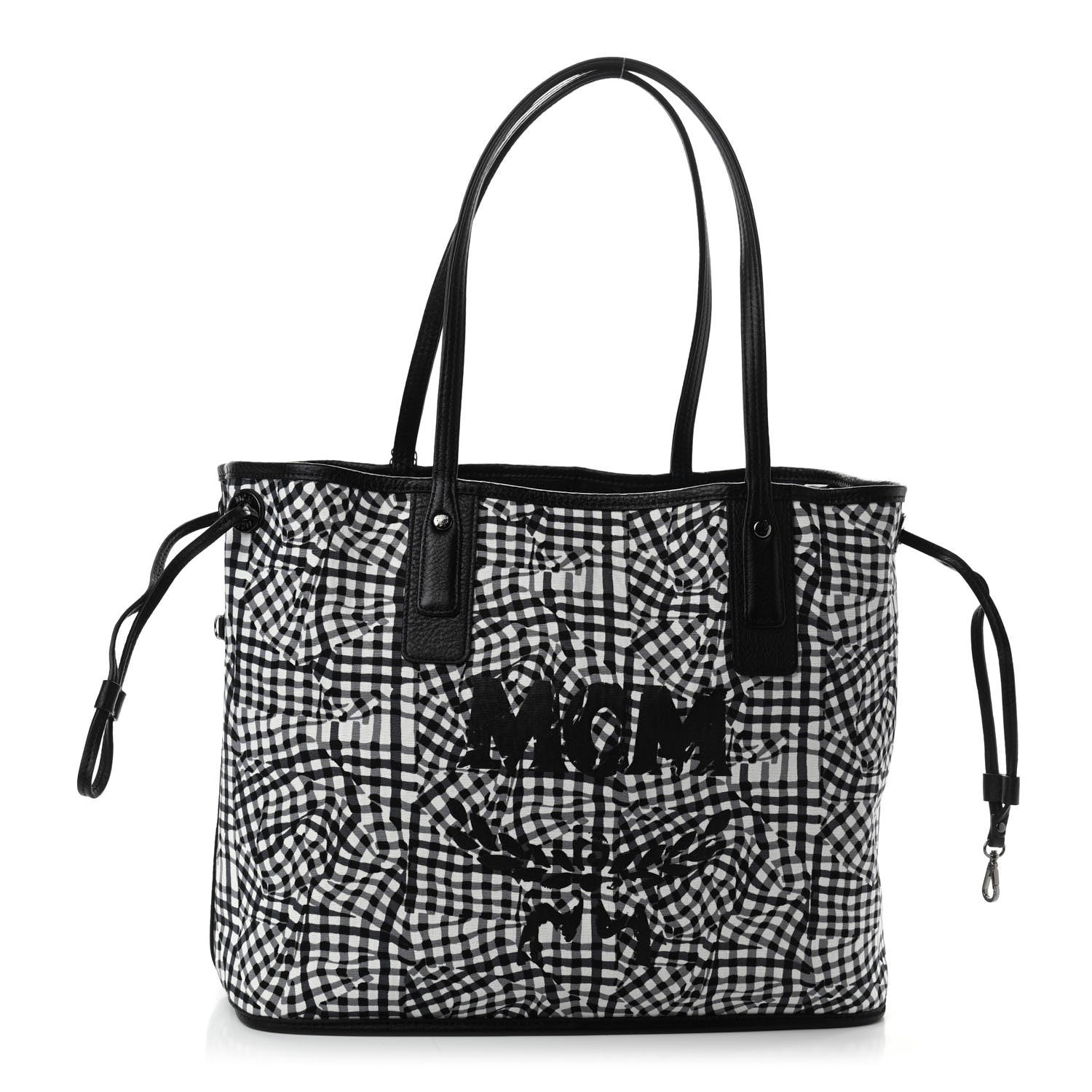MCM Visetos Medium Liz Reversible Shopper Tote Black 4 of 16