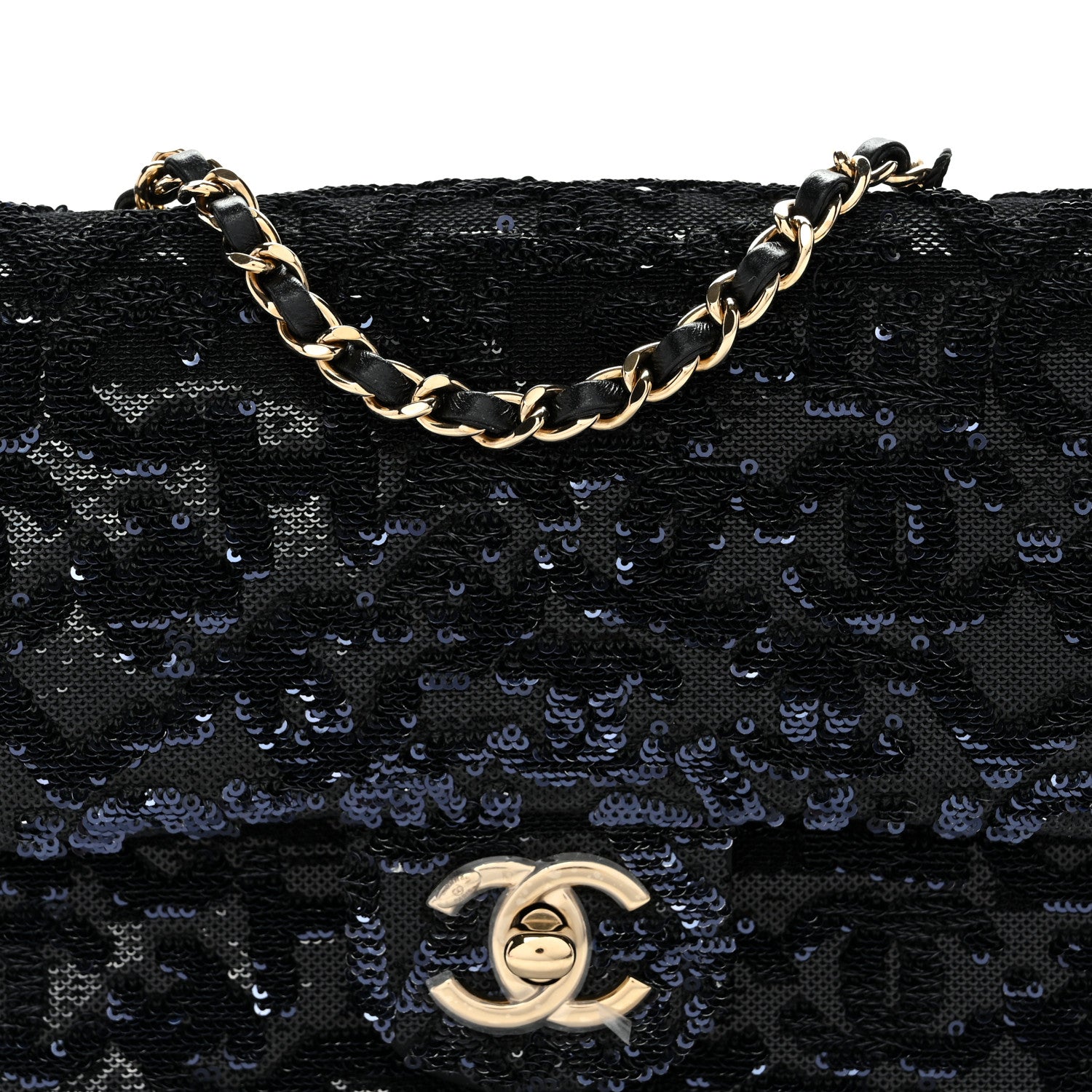 Chanel Sequin Quilted Small Single Flap Black 8 of 11