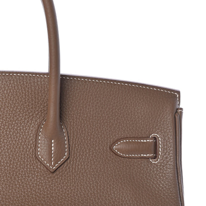 Hermes Taurillon Clemence Birkin 35 Etoupe 26 of 30