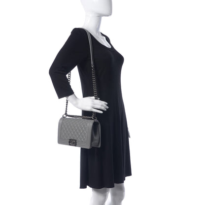 Chanel Lambskin Quilted Medium Boy Flap Grey 2 of 10