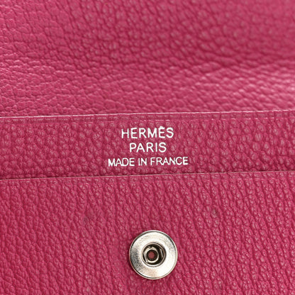 Hermes Chevre Mysore Bearn Card Case Wallet Rose Shocking 6 of 10