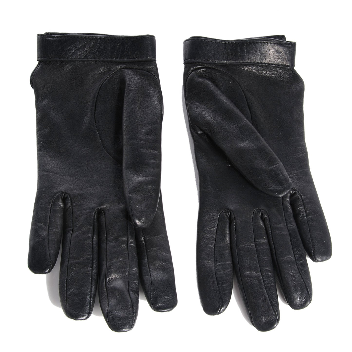 Lambskin Quilted Turnlock Gloves 6.5 Black