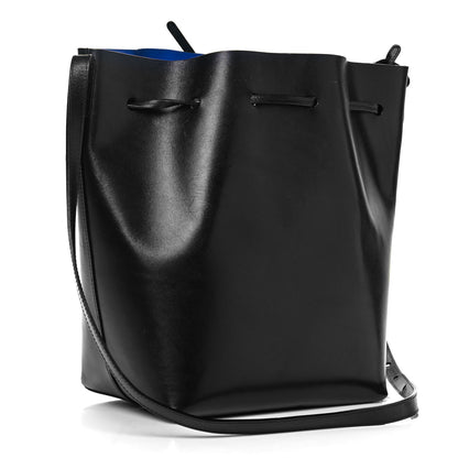 Mansur Gavriel Vegetable Tanned Calfskin Bucket Bag Black Royal 3 of 9