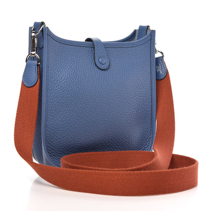 Hermes Taurillon Clemence Amazone Evelyne TPM Bleu Agate Cuivre 3 of 9
