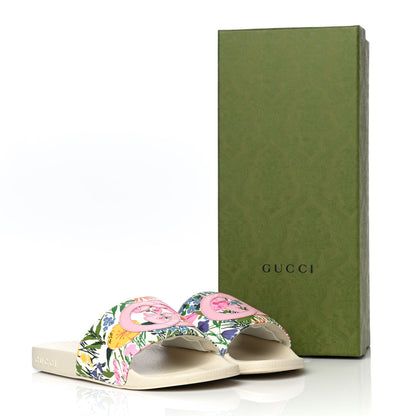 Gucci X KEN SCOTT Rubber Infinity Giardino d Apri Interlocking G Womens Pool Slide Sandals 36 Ivory Pink Wild Rose 11 of 11
