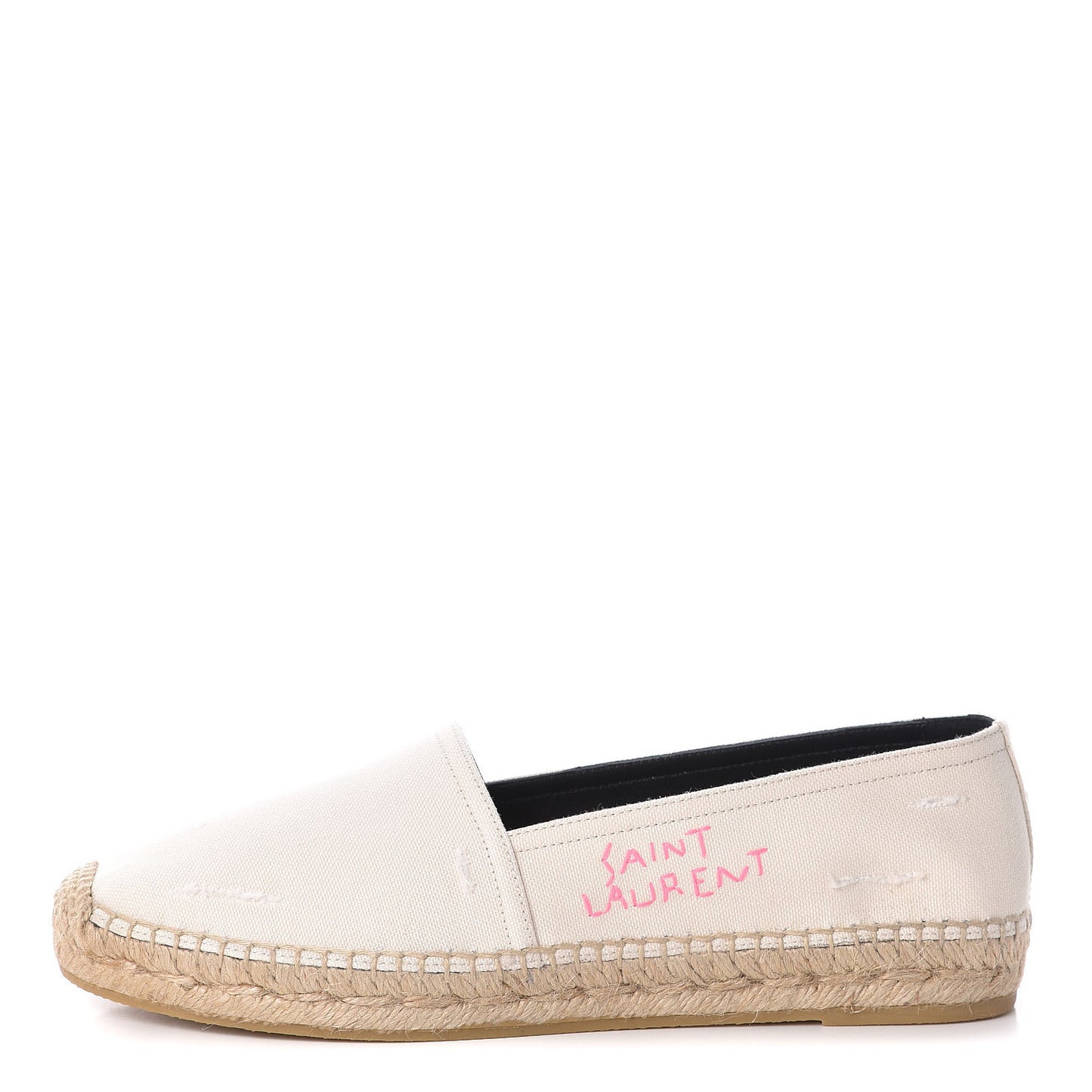 Canvas Logo Embroidered Espadrilles 37 White