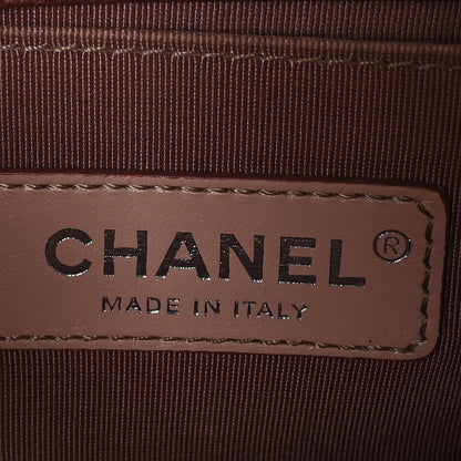 Chanel Metallic Caviar Chevron Quilted Small Boy Flap Dark Pink 8 of 12