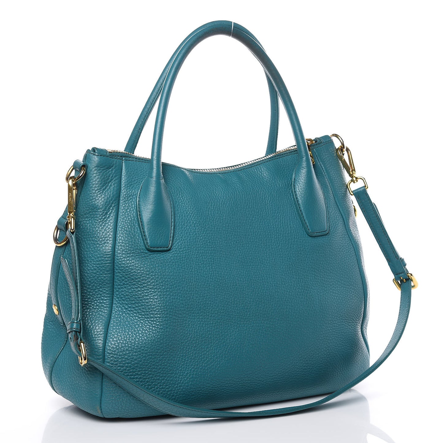 Vitello Daino Shopping Tote Turchese